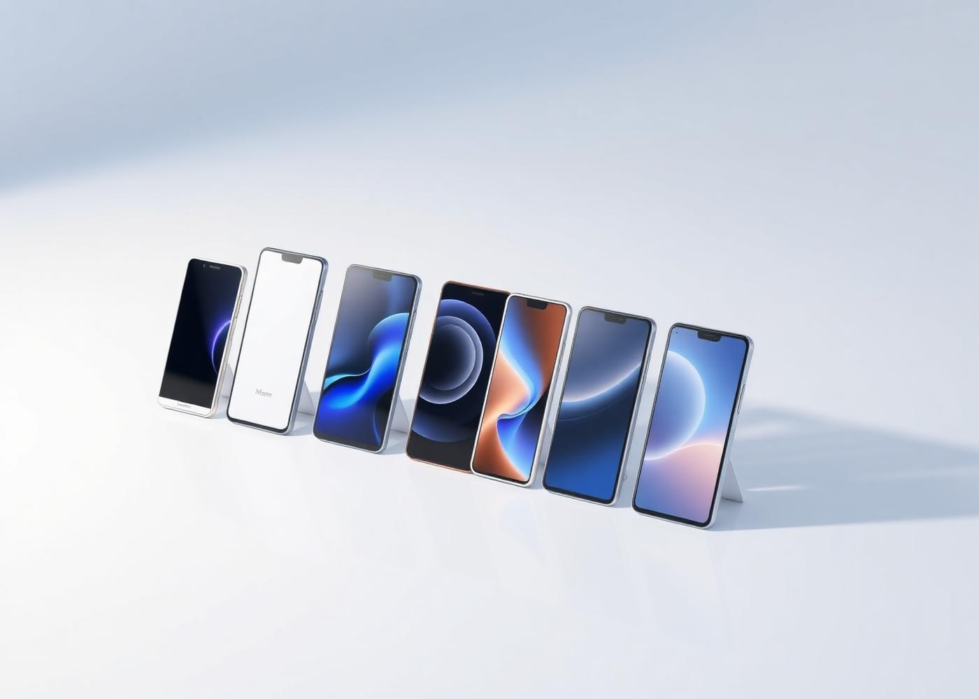 Moderne Smartphones nebeneinander
